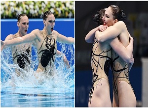 2 "nàng tiên cá" gây xôn xao với bikini "trong suốt", giành HCV Olympic