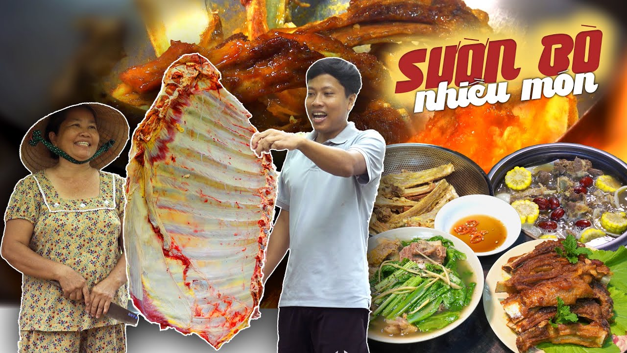 Sườn bò chiên nước mắm và nấu canh cải bẹ xanh