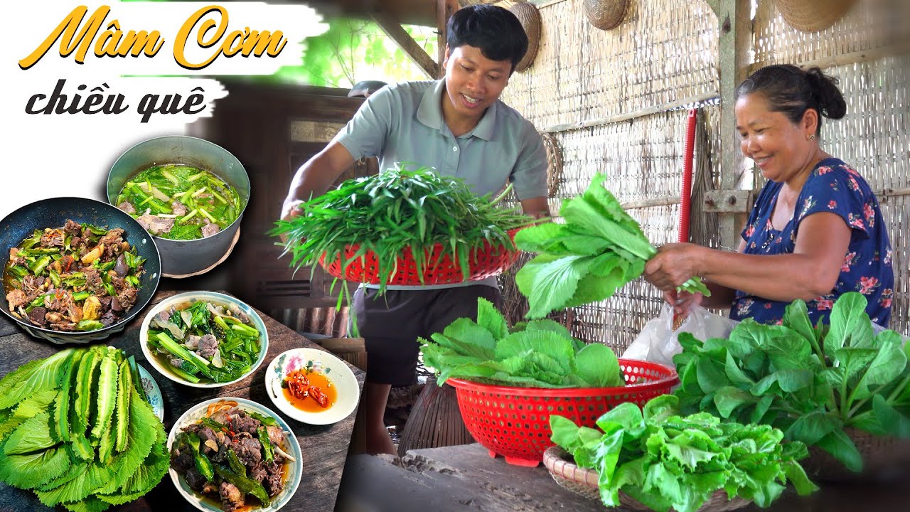 Bội thu rau vườn và bữa cơm chiều quê dân dã_ vịt kho đậu rồng